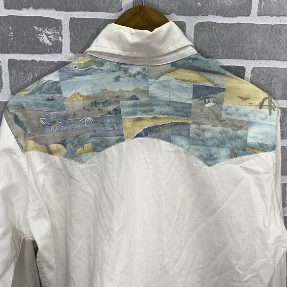 Levi's White Western Dessert Cactus Vintage Button Long Sleeve Shirt Size Medium - Picture 8 of 10